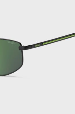 Double-bridge sunglasses with green lenses, Green