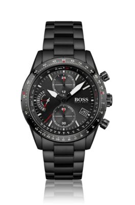 BOSS - Black-plated chronograph watch 