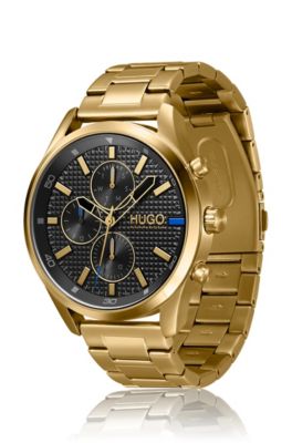 hugo boss gold watch black face