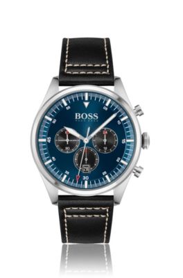 hugo boss leather watch