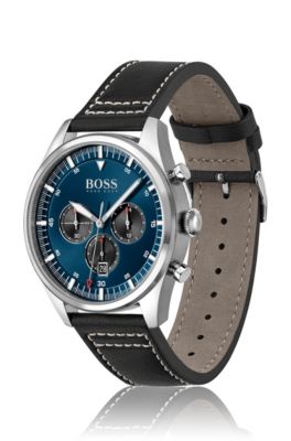 hugo boss genuine leather watch