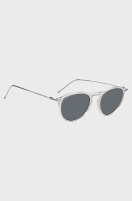 Clear-acetate sunglasses with plastic sleeves, Transparent