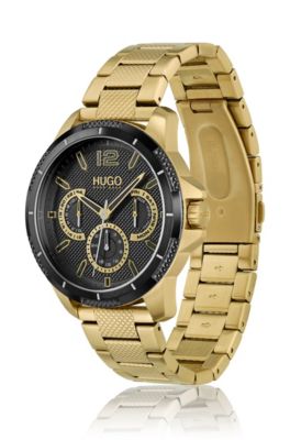 hugo boss gold watch black face