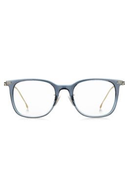 Blue-acetate optical frames with gold-tone temples, Assorted-Pre-Pack