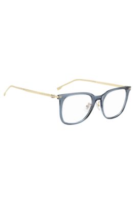 Blue-acetate optical frames with gold-tone temples, Assorted-Pre-Pack
