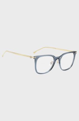 Blue-acetate optical frames with gold-tone temples, Assorted-Pre-Pack