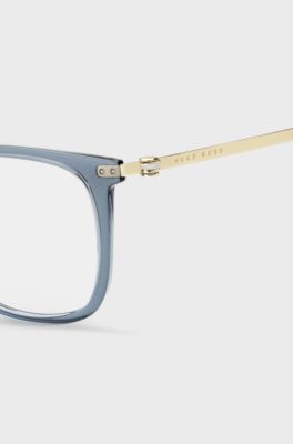 Blue-acetate optical frames with gold-tone temples, Assorted-Pre-Pack