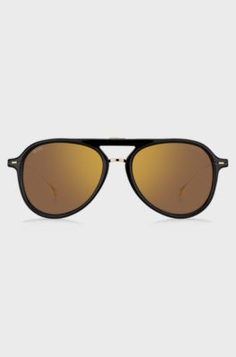 Acetate sunglasses with titanium temples, Black