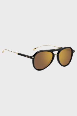 Acetate sunglasses with titanium temples, Black