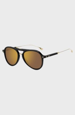 Acetate sunglasses with titanium temples, Black