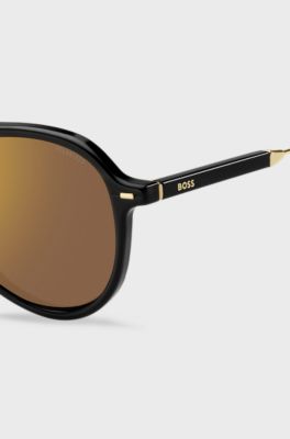 Acetate sunglasses with titanium temples, Black