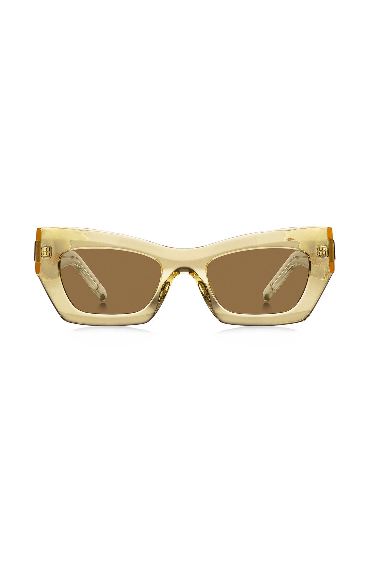 Transparent-acetate sunglasses with signature hardware, Transparent