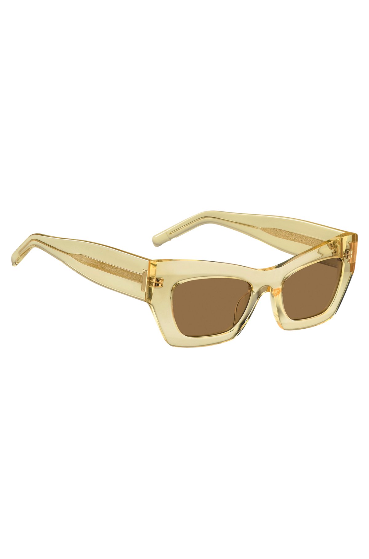 Transparent-acetate sunglasses with signature hardware, Transparent