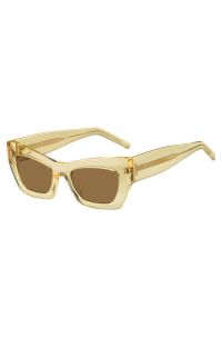 Transparent-acetate sunglasses with signature hardware, Transparent