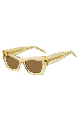 Transparent-acetate sunglasses with signature hardware