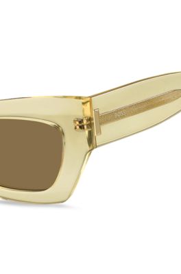 Transparent-acetate sunglasses with signature hardware, Transparent