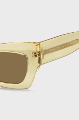 Transparent-acetate sunglasses with signature hardware, Transparent
