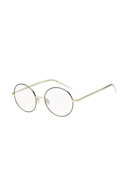 Round optical frames in lightweight titanium with signature hardware