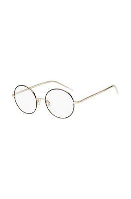 Round glasses with outlet gold frame