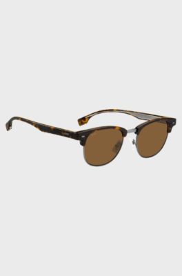 Havana-acetate sunglasses with visible wire core, Assorted-Pre-Pack