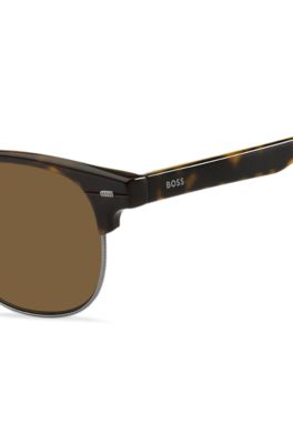 Havana-acetate sunglasses with visible wire core, Assorted-Pre-Pack