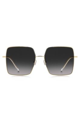 Square-frame sunglasses in lightweight titanium, Black