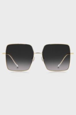 Square-frame sunglasses in lightweight titanium, Black