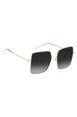 Square-frame sunglasses in lightweight titanium, Black