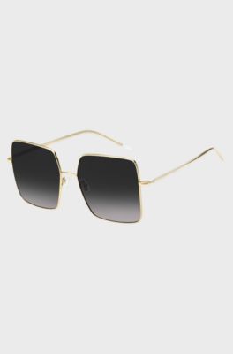 Square-frame sunglasses in lightweight titanium, Black