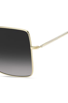 Square-frame sunglasses in lightweight titanium, Black
