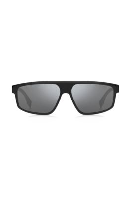 Black sunglasses with 3D temple logo, Assorted-Pre-Pack