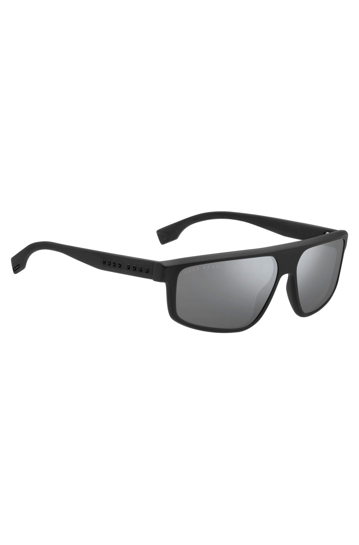 Black sunglasses with 3D temple logo, Assorted-Pre-Pack