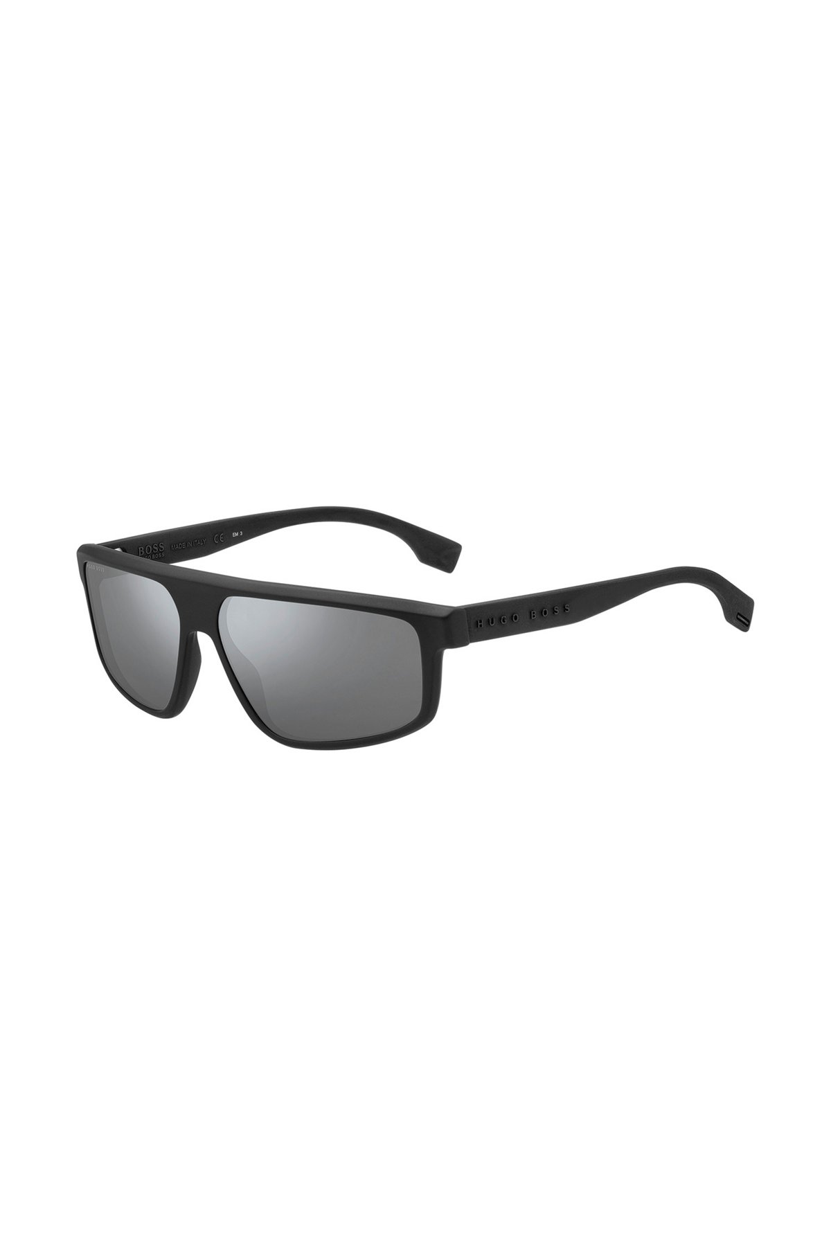 Black sunglasses with 3D temple logo, Assorted-Pre-Pack