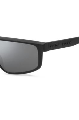 Black sunglasses with 3D temple logo, Assorted-Pre-Pack