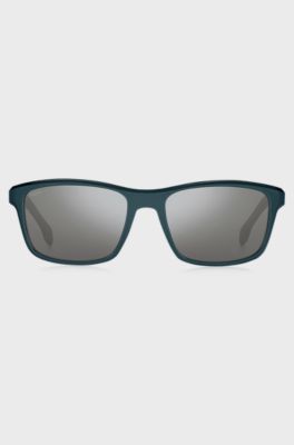 Acetate sunglasses in matte teal with metal trim, Assorted-Pre-Pack