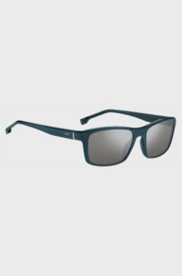 Acetate sunglasses in matte teal with metal trim, Assorted-Pre-Pack