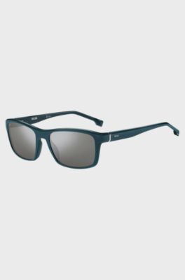 Acetate sunglasses in matte teal with metal trim, Assorted-Pre-Pack