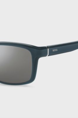 Acetate sunglasses in matte teal with metal trim, Assorted-Pre-Pack