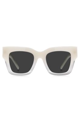 Opal-acetate sunglasses with signature hardware, light pink