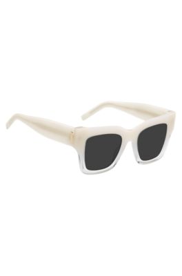 Opal-acetate sunglasses with signature hardware, light pink