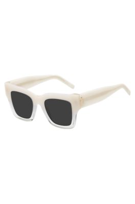 Opal-acetate sunglasses with signature hardware, light pink