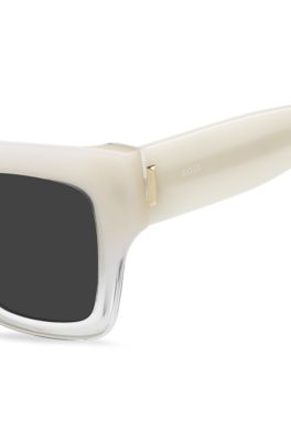 Opal-acetate sunglasses with signature hardware, light pink