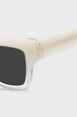 Occhiali da sole in acetato opalescente con dettagli in metallo esclusivi, Rosa chiaro