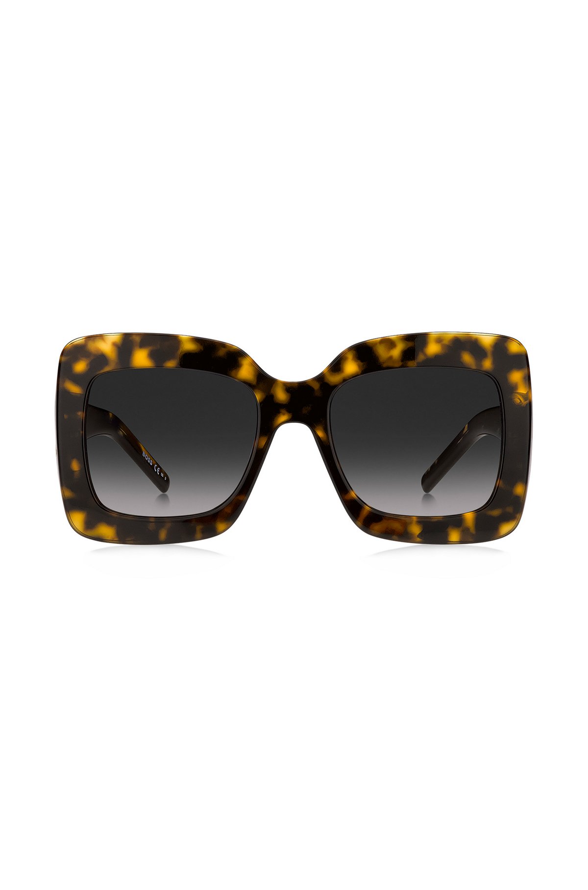 Havana-acetate sunglasses with signature hardware, Black Patterned