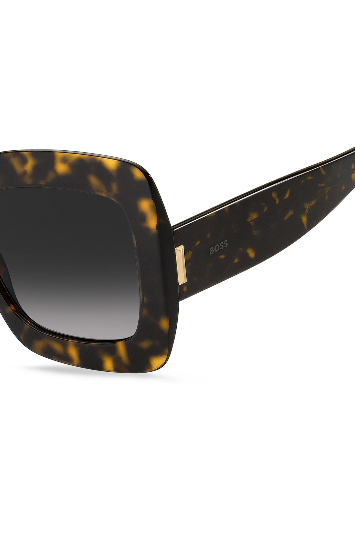 Havana-acetate sunglasses with signature hardware, Black Patterned