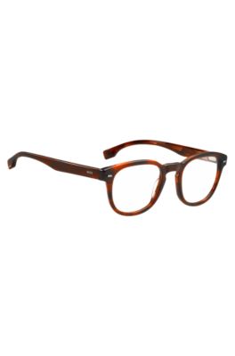 Havana-acetate optical frames with metal rivets, Assorted-Pre-Pack