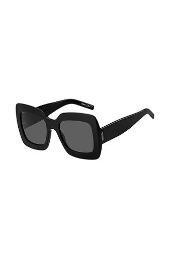 Zonnebril van zwart acetaat met kenmerkende hardware, Zwart