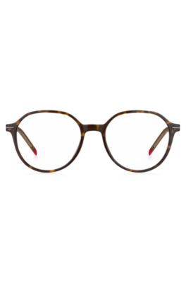Havana-acetate optical frames with red details, Assorted-Pre-Pack