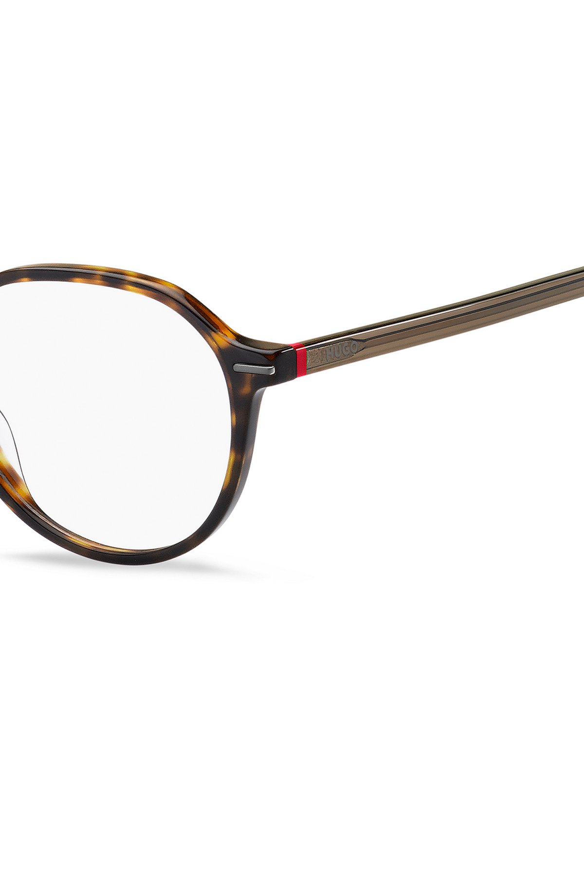 Havana-acetate optical frames with red details, Assorted-Pre-Pack