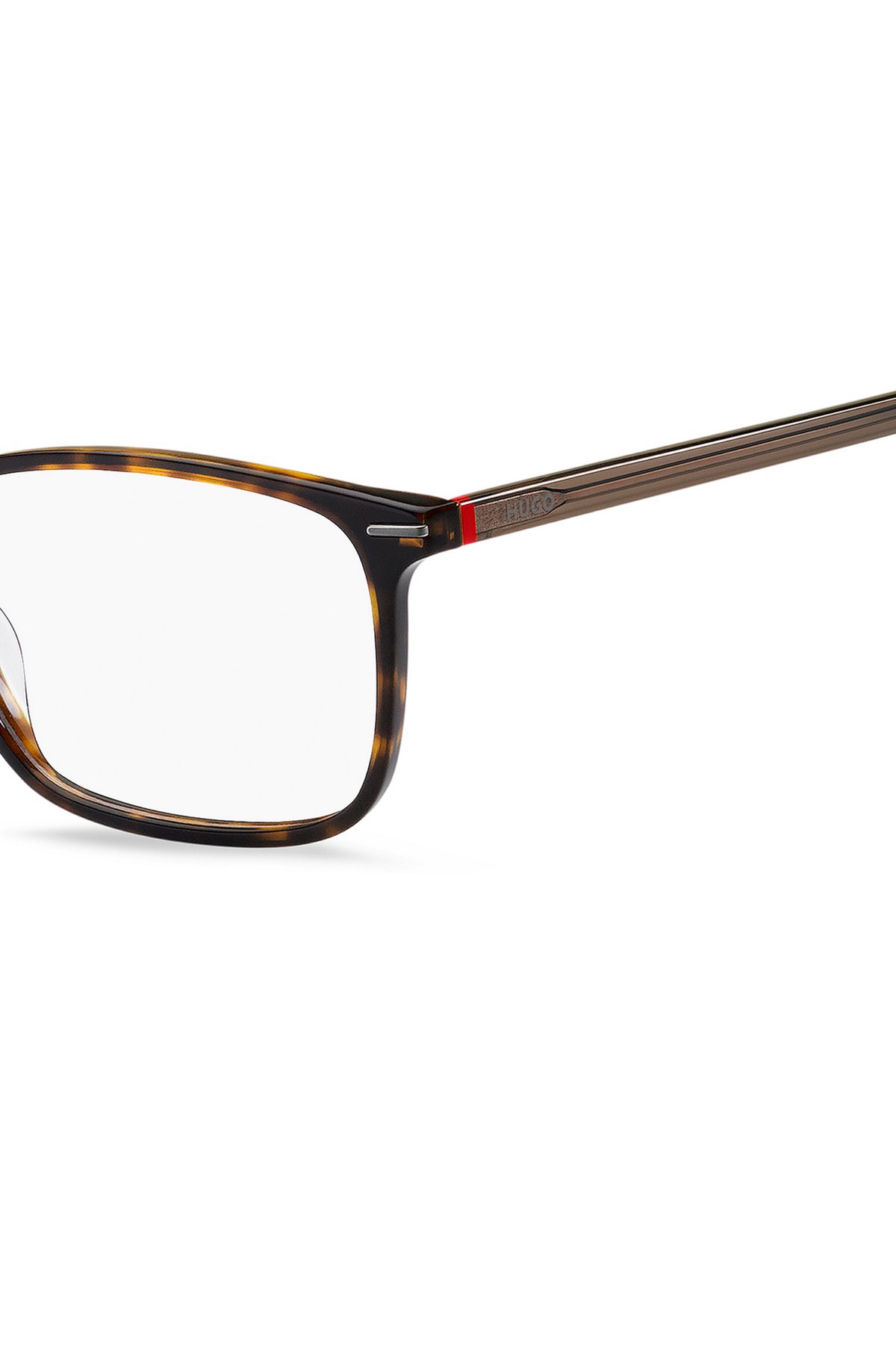 Havana-acetate optical frames with red details, Assorted-Pre-Pack